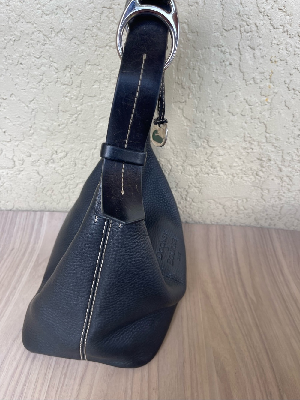 Dooney & Bourke Black Pebbled Leather Hobo Shoulder Bag - Picture 3 of 16